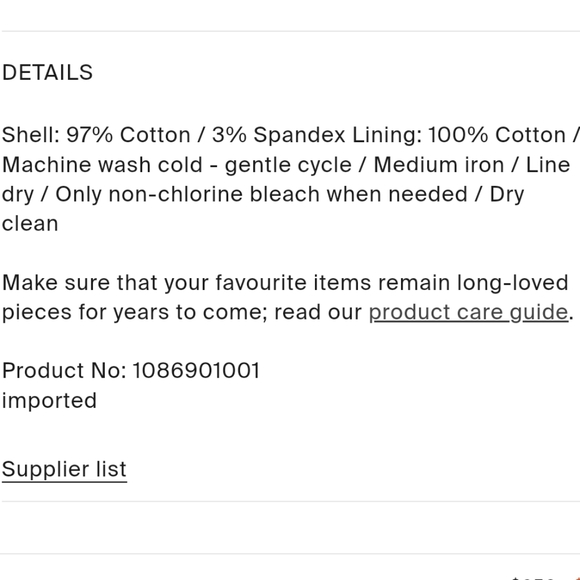 COS REGULAR-FIT TWILL TRENCH COAT- XS/S - Picture 5 of 5